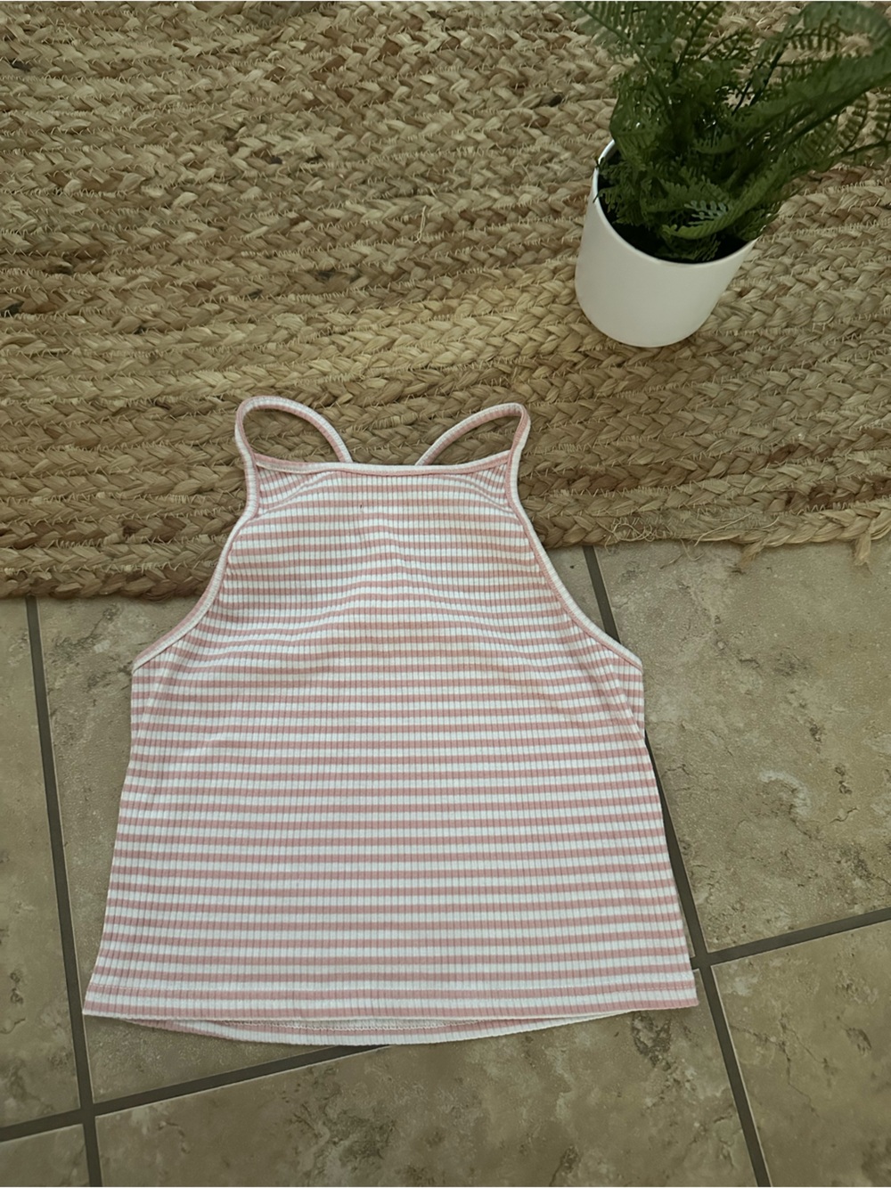 STRIPED CROP TANK